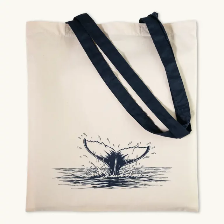 Baumwolltasche bedruckt, farbige Henkel